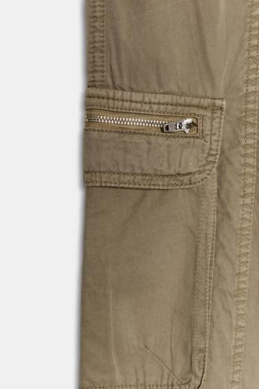 PANTALON CARGO MULTIPOCHES - Vert de Zara - Image 8