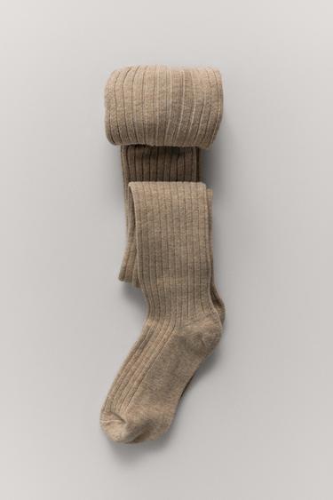 COLLANTS CANNELÉS UNIS - Beige clair de Zara