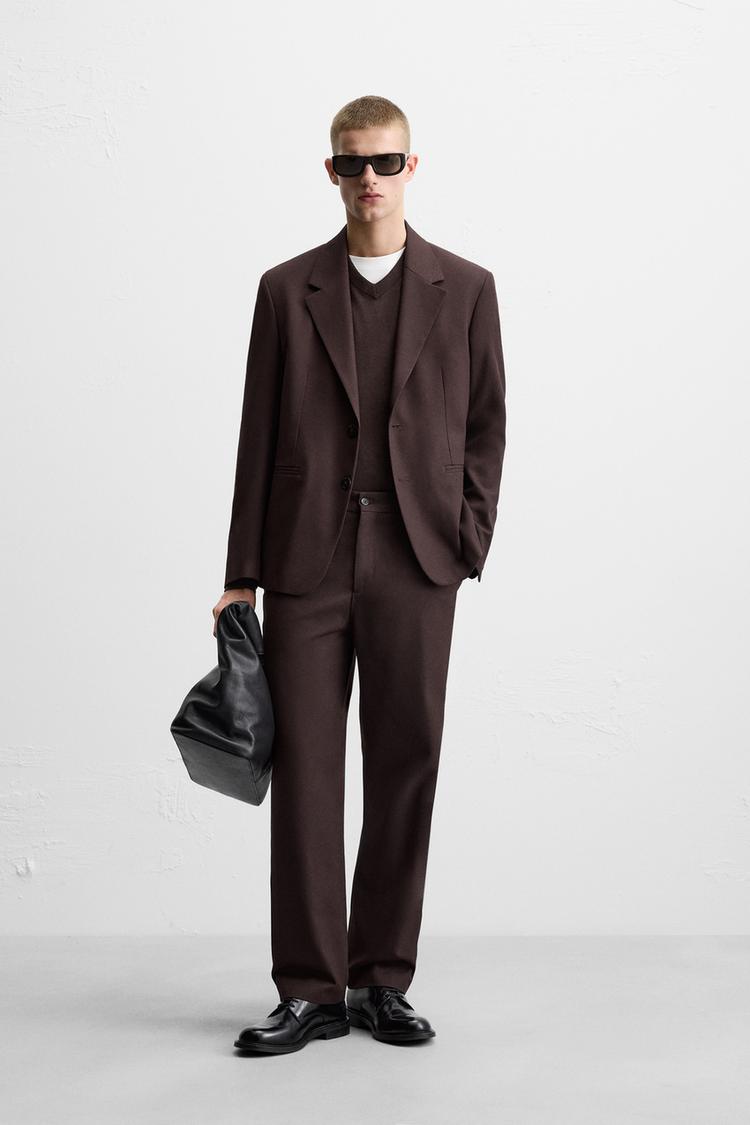 REGULAR FIT SUIT BLAZER Burgundy ZARA Australia