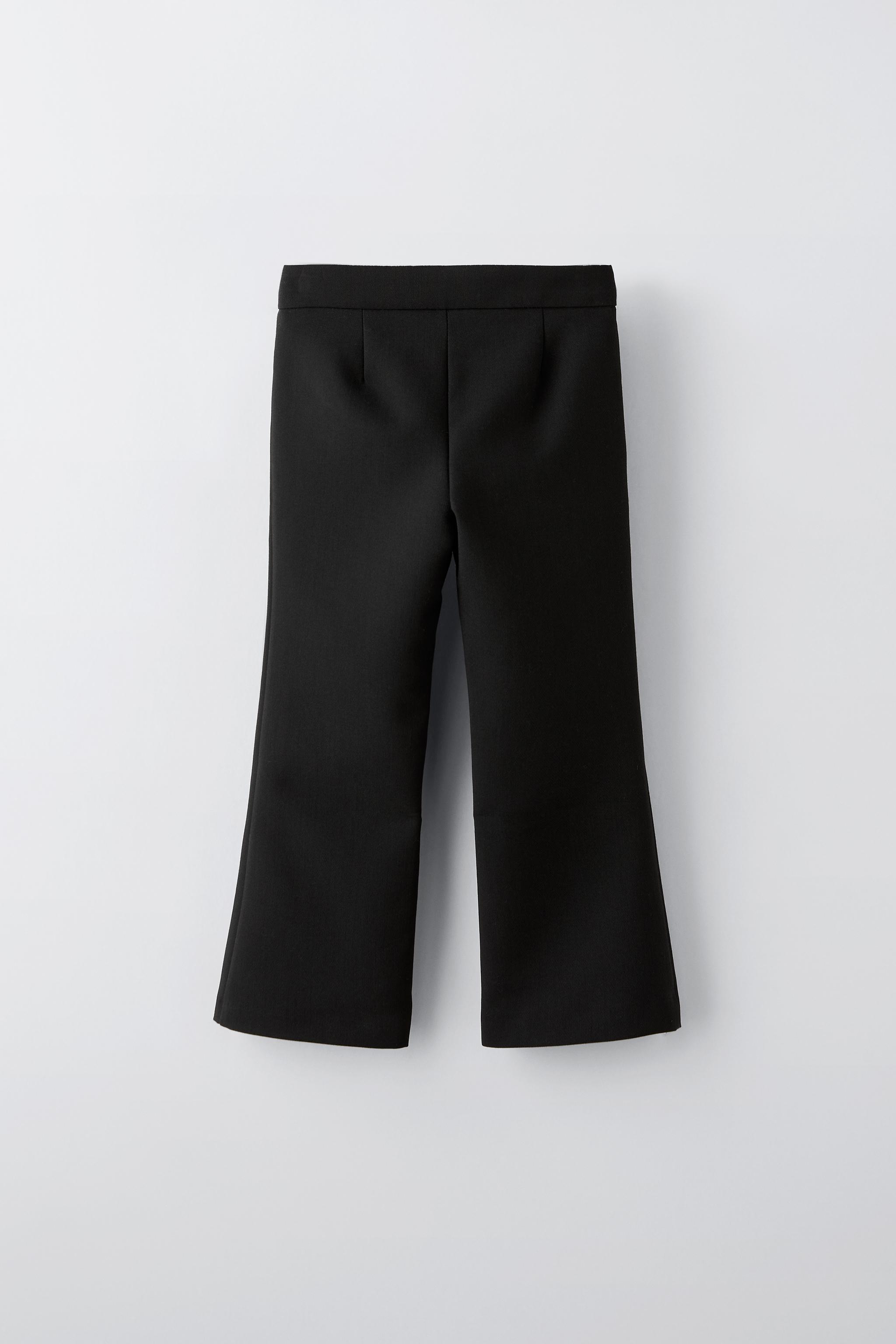 Zara Pantalon Acampanado De Poliamida En Negro 10 Anos 140 Cm Ninos