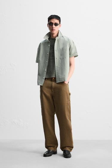 TEXTURED OXFORD SHIRT - Grey green by Zara