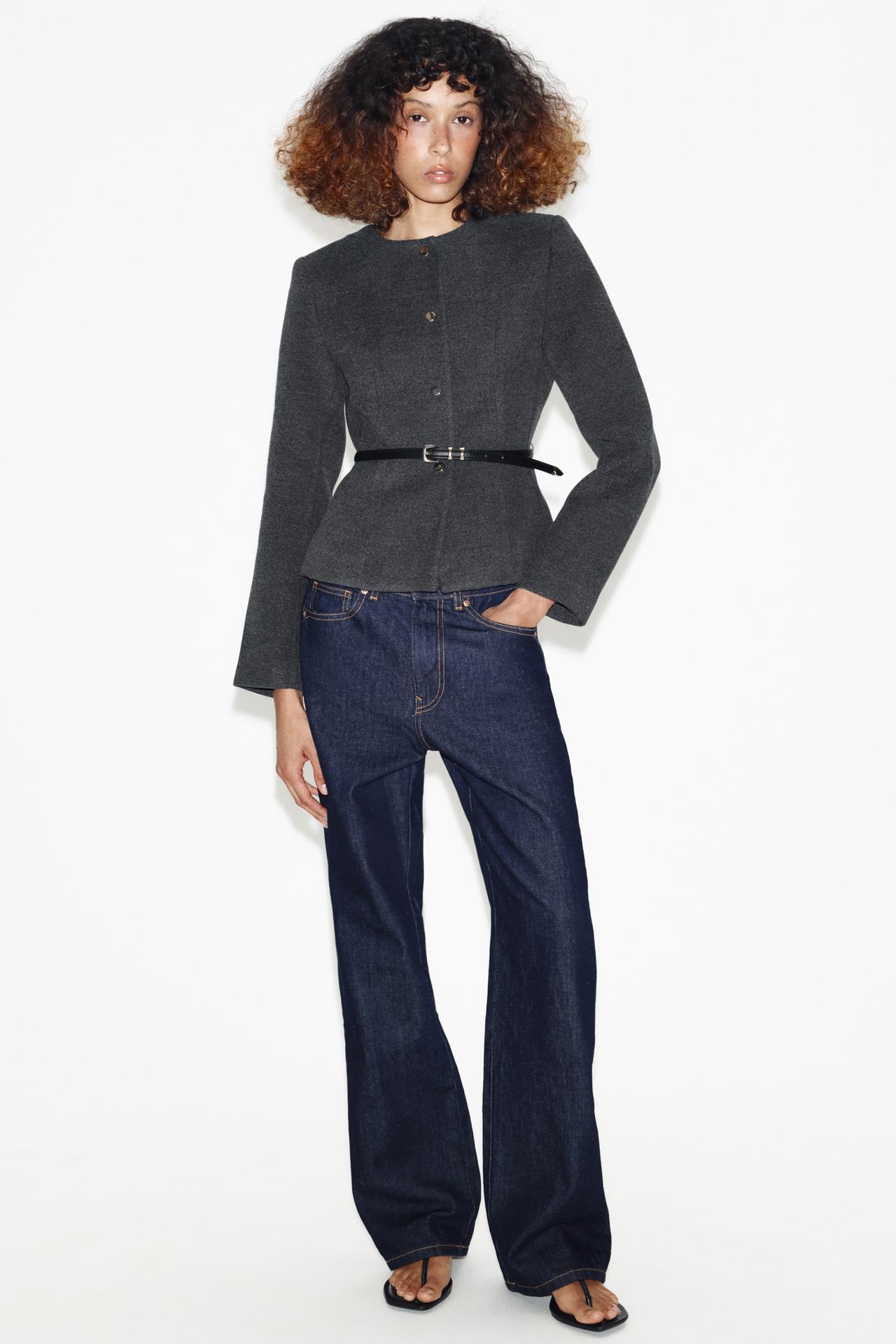 SOFT BELTED JACKET — Grey