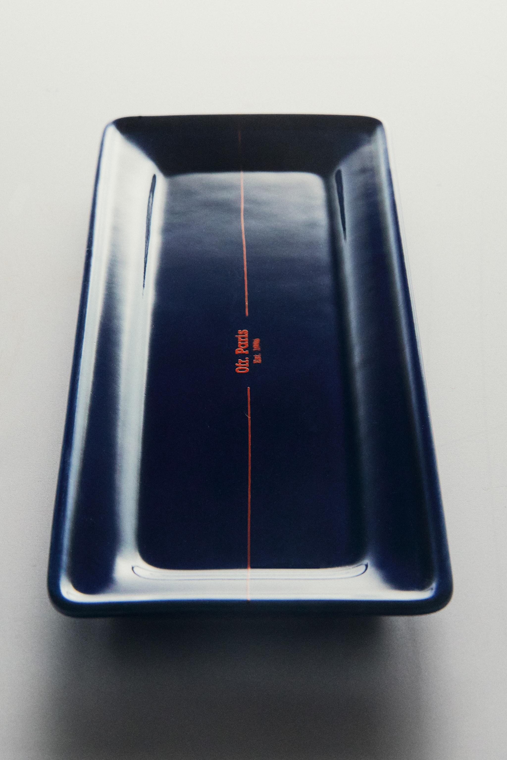 DECORATIVE STONEWARE TRAY | 0FR. PARIS - Blue | ZARA United States