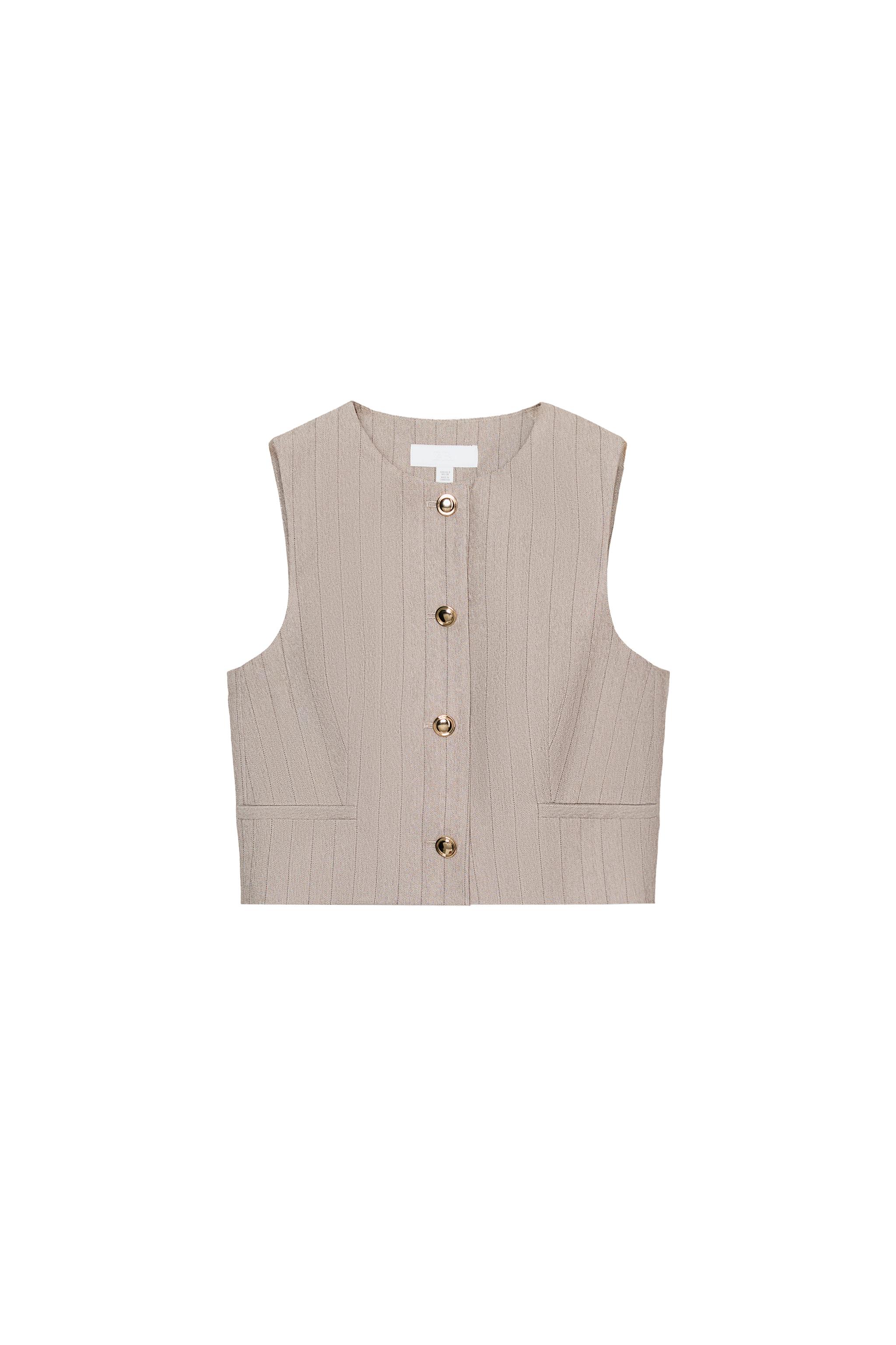 HERRINGBONE VEST - Stone | ZARA United States