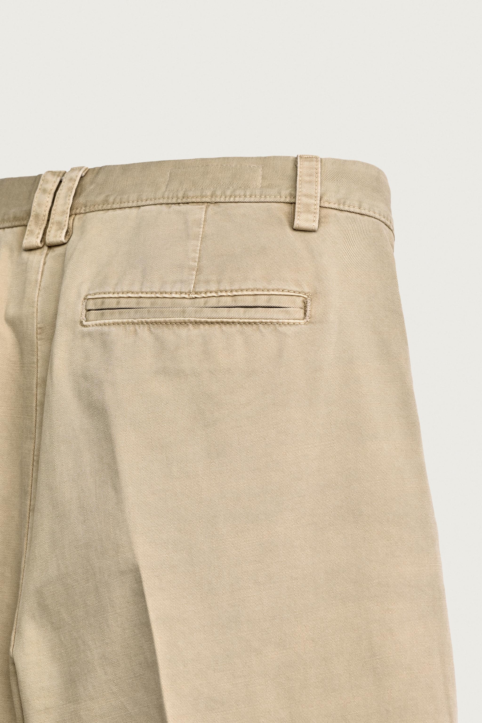 Мужские джинсы Zara RELAXED-FIT WASHED CHINO PANTS — фото 9