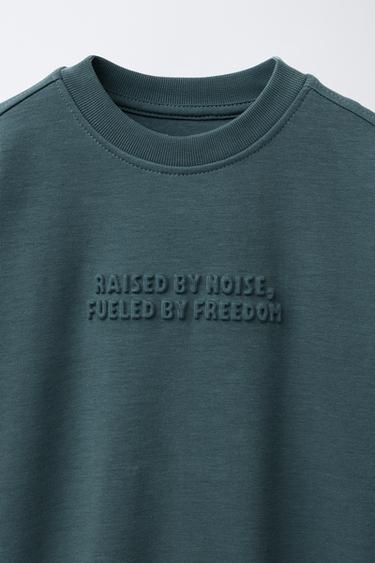 ENSEMBLE INTERLOCK SWEAT ET JOGGER INSCRIPTION EN RELIEF - Bleu de Zara - Image 5