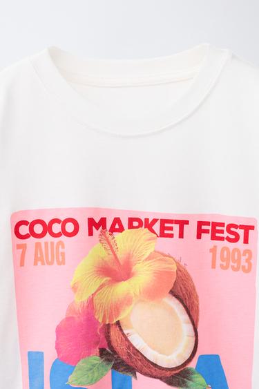 COCONUT PRINT T-SHIRT - White by Zara - Image 2