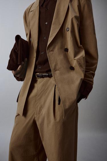 PANTALON TECHNIQUE COUPE LARGE DE COSTUME - Camel clair de Zara - Image 5