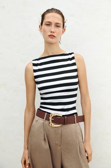 RIBBED TOP - striped by Zara