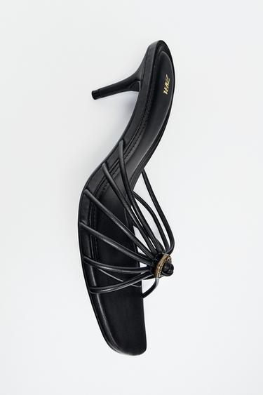 METAL DETAIL SANDALS - Black by Zara