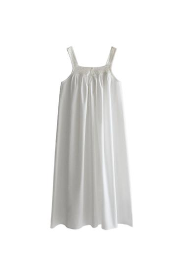 NATKJOLE MED STROPPER OG BLONDER - Hvid fra Zara
