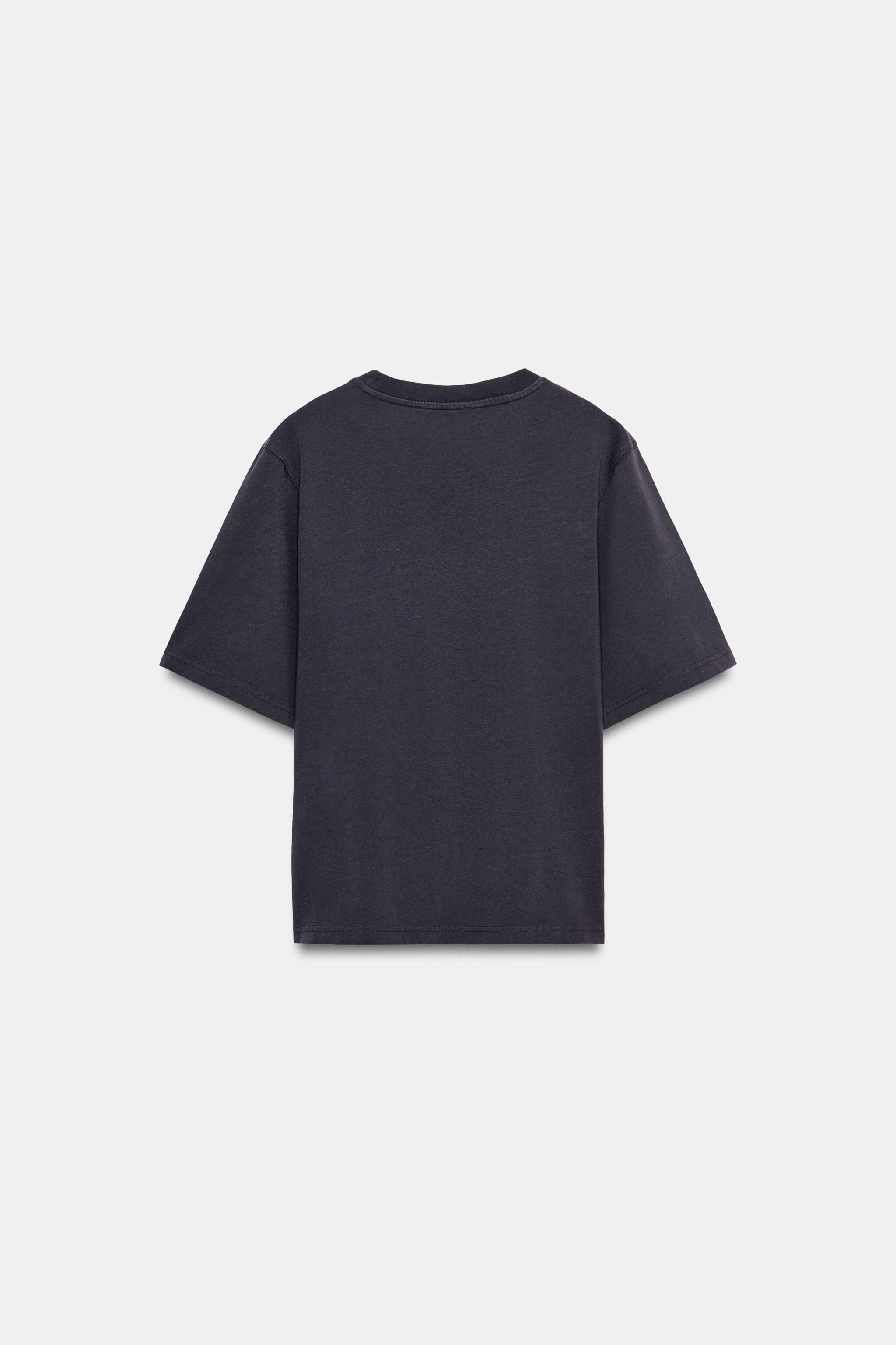 Женские футболки Zara FITTED COTTON T-SHIRT — фото 6