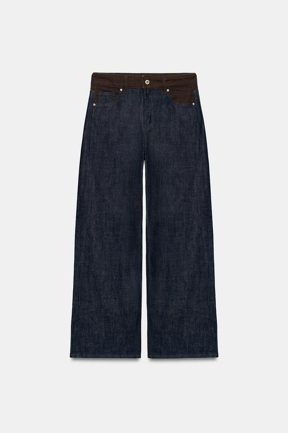 JEANS Z1975 BARREL TIRO ALTO COMBINADO - Azul de Zara - Imagen 0