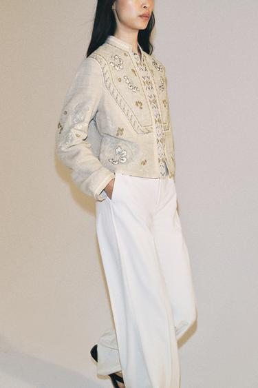 VESTE BRODÉE ZW COLLECTION - Beige de Zara - Image 3