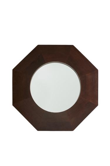 Zara OCTAGONAL BORDER MIRROR - Brown
