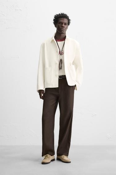 SOBRECAMISA REGULAR FIT BUTXAQUES - Blanc trencat de Zara - Imatge 0