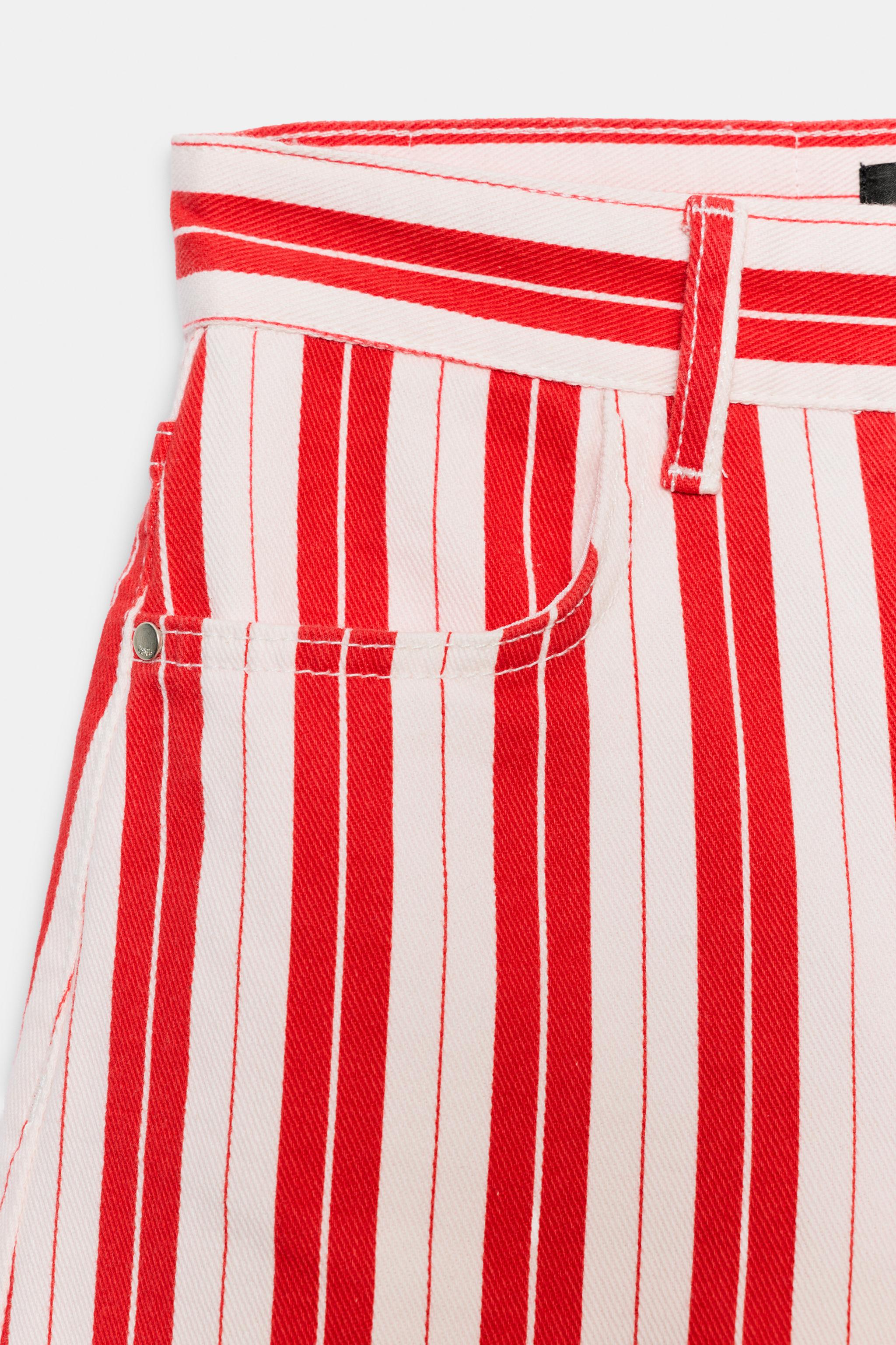 Zara ÇİZGİLİ MOM FIT ŞORT görsel 8