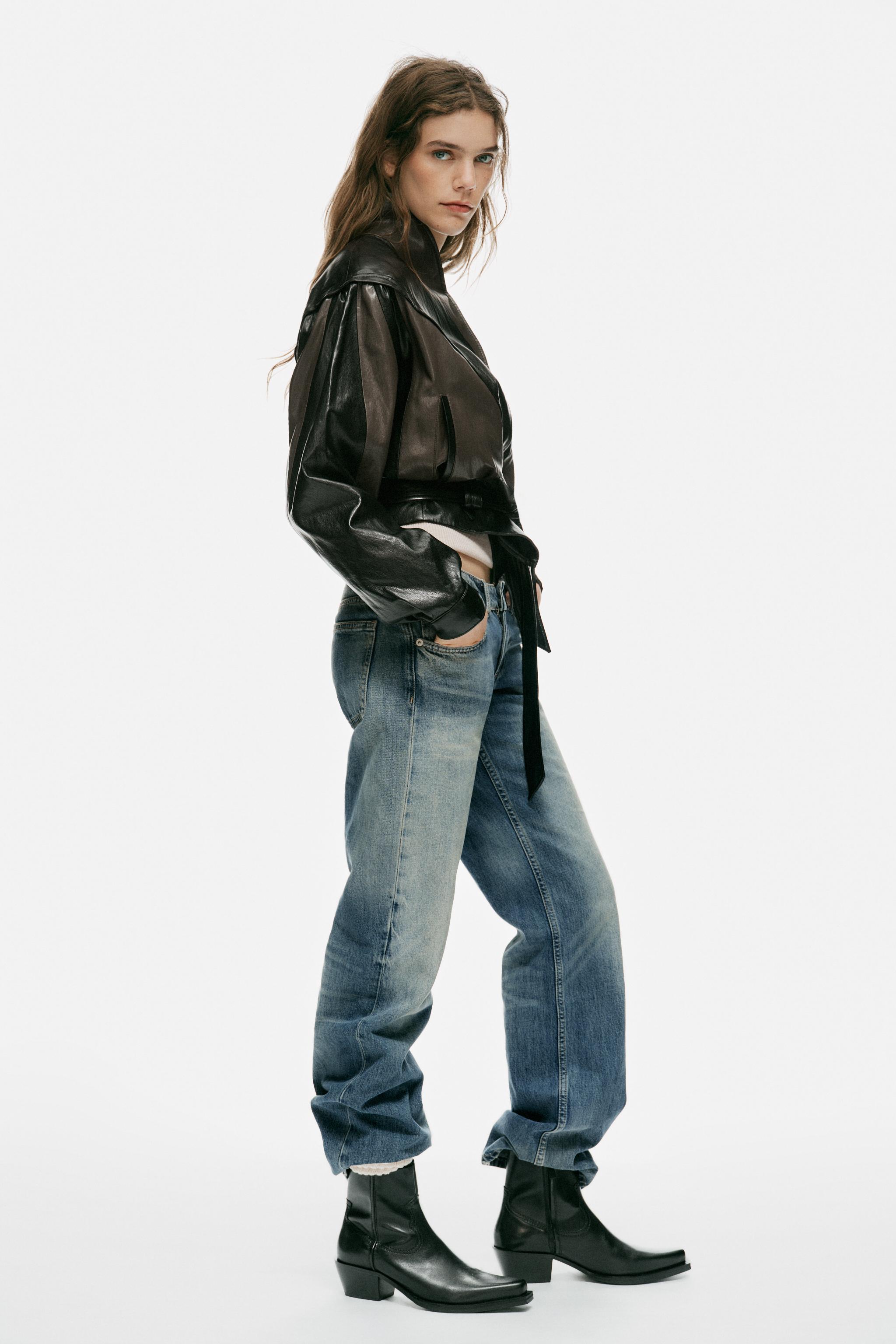 COWBOY-HEEL LEATHER ANKLE BOOTS