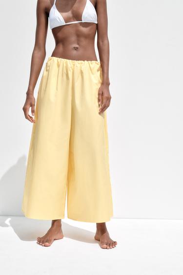 PANTALON JUPE-CULOTTE - Jaune de Zara