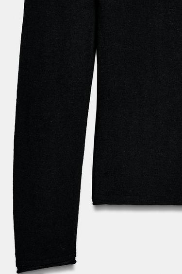 EXTRA-FINE WOOL AND SILK JUMPER - Black by Zara