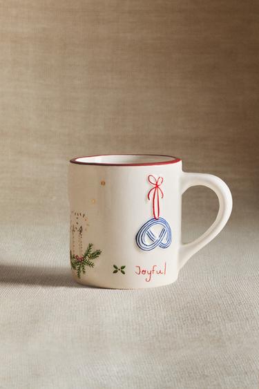 CHILDREN'S STONEWARE CHRISTMAS MUG - Multicoloured by Zara