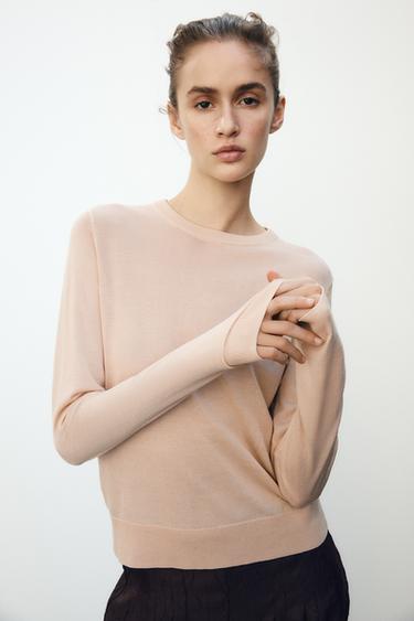 Zara BASIC KNIT SWEATER - Vanilla