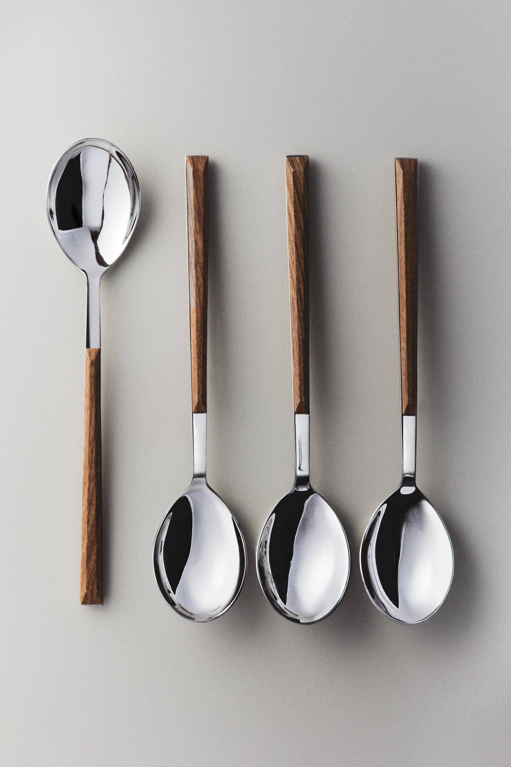 PACK OF SPOONS WITH WOOD-EFFECT HANDLES (PACK OF 4)