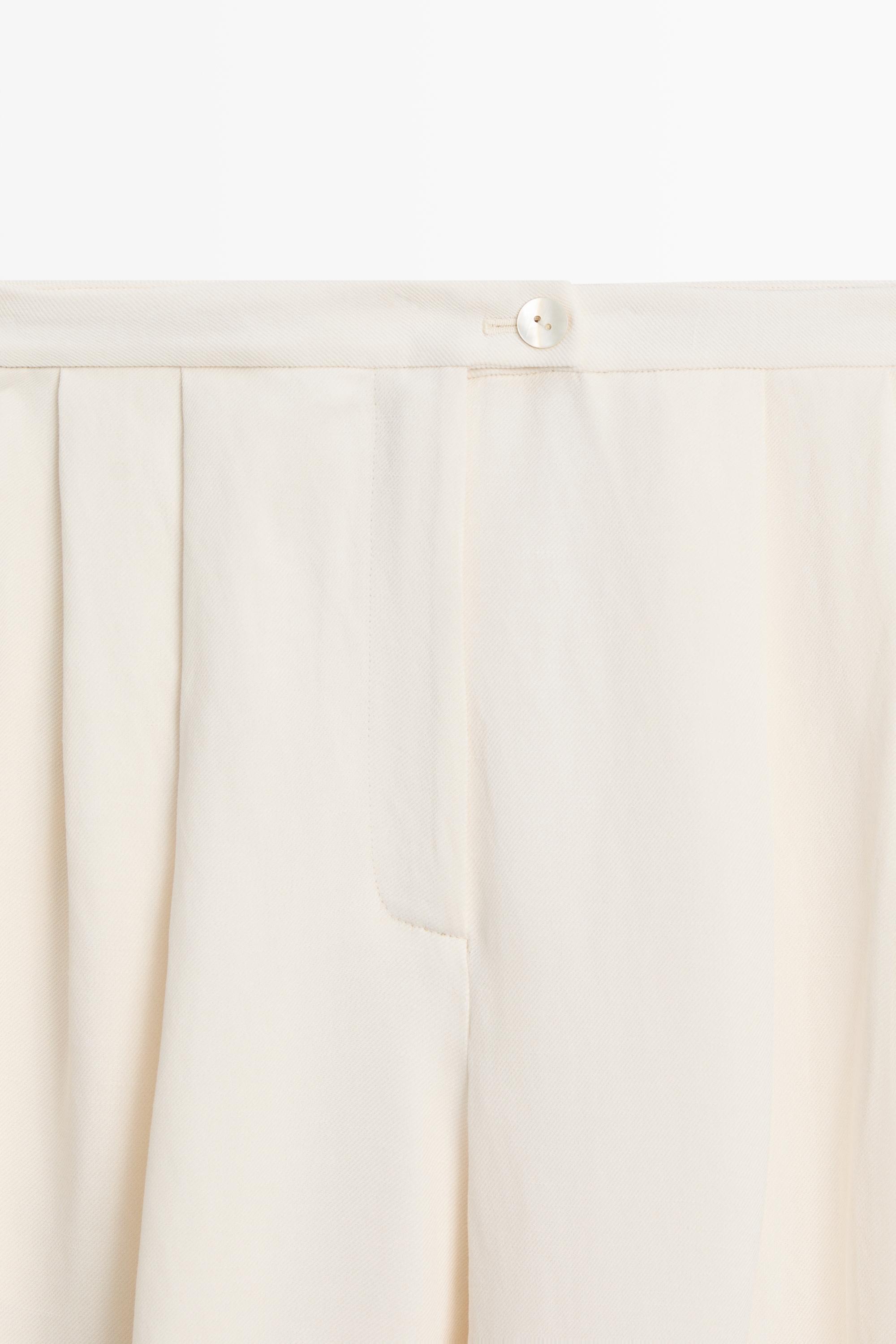 Flowing linen blend wide-leg pants