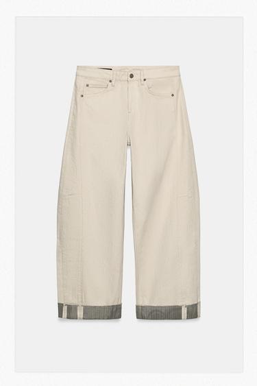 JEANS ZW COLLECTION RELAXED TIRO MEDIO - Crudo de Zara