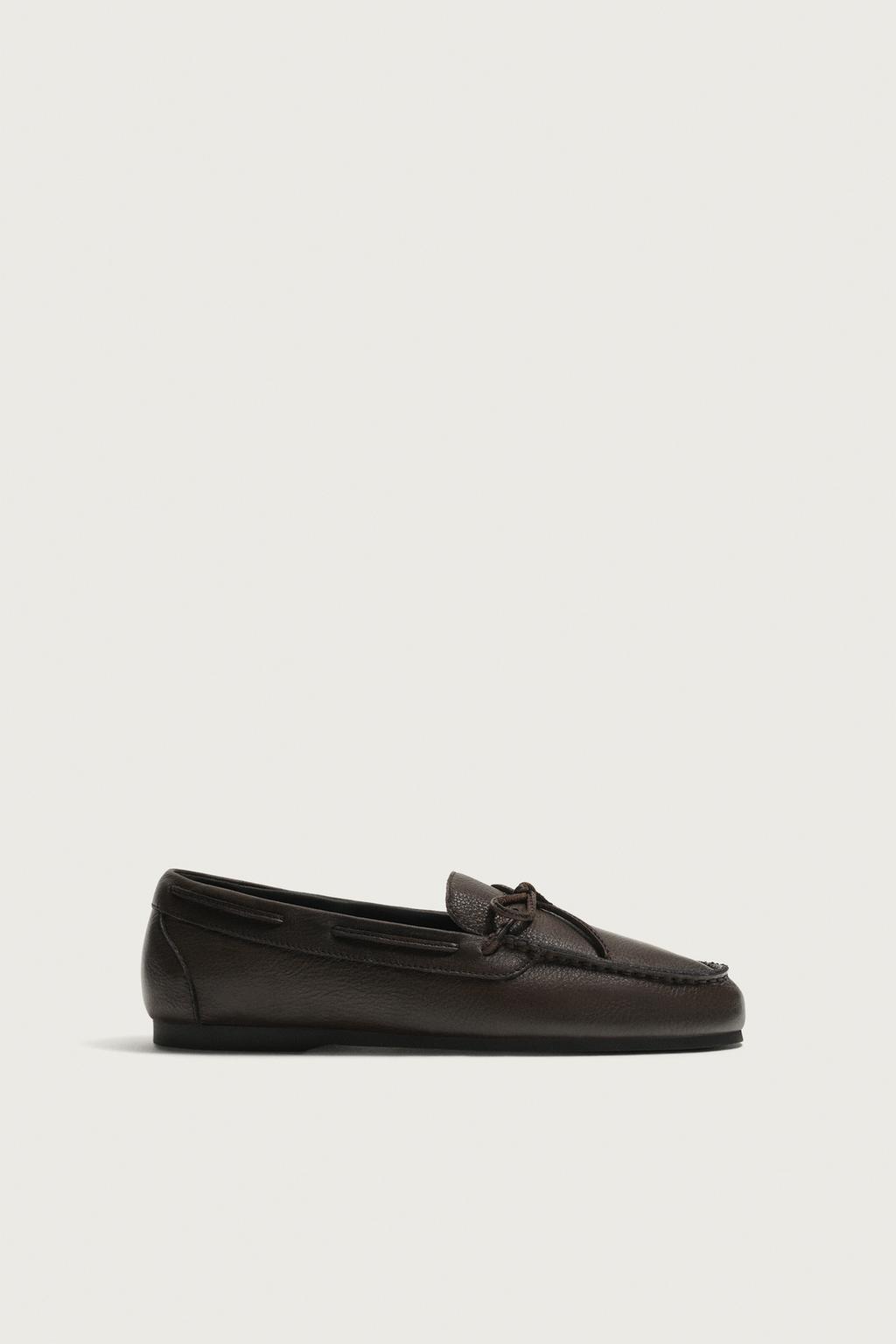 AARON LEVINE X ZARA LEATHER BOW LOAFERS