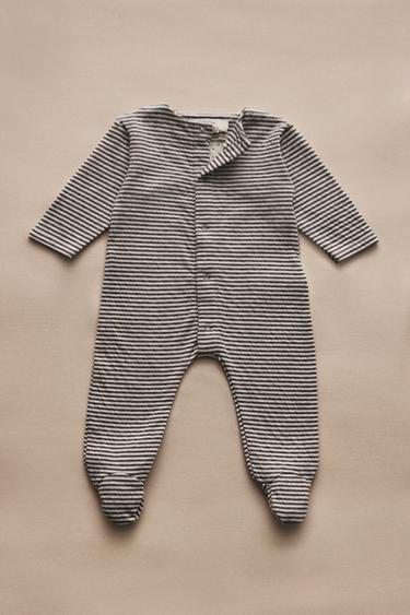 KIDS' STRIPED ROMPER - Chocolate brown by Zara
