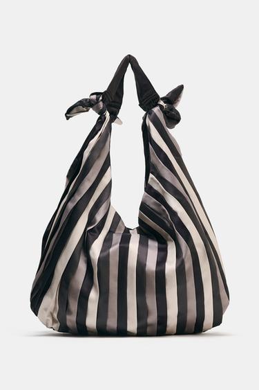 GROSSE BEUTELTASCHE IN SATINOPTIK MIT KNOTEN - Mehrfarbig von Zara