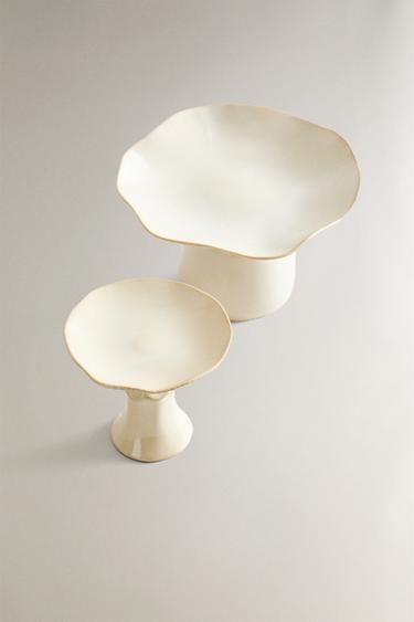 PRÉSENTOIR À TARTE GRÈS CHAMPIGNON - Crème de Zara - Image 1