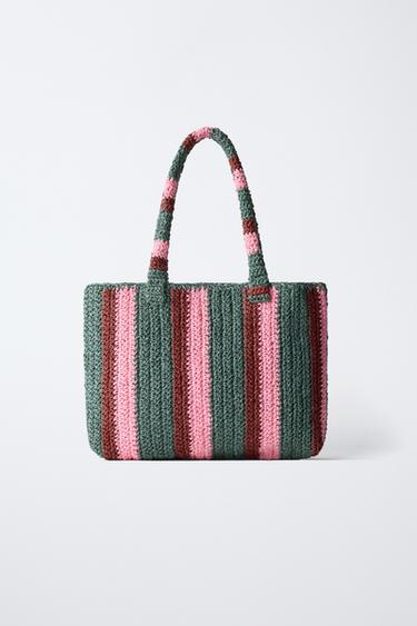 SAC SHOPPER RAYURES - Rose de Zara - Image 4