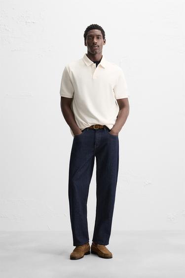 TEXTURED POLO SHIRT - Oyster-white by Zara