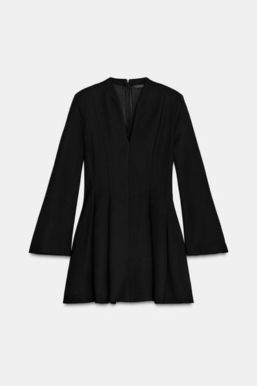 ROBE MINI À ÉPAULETTES - Noir de Zara - Image 6