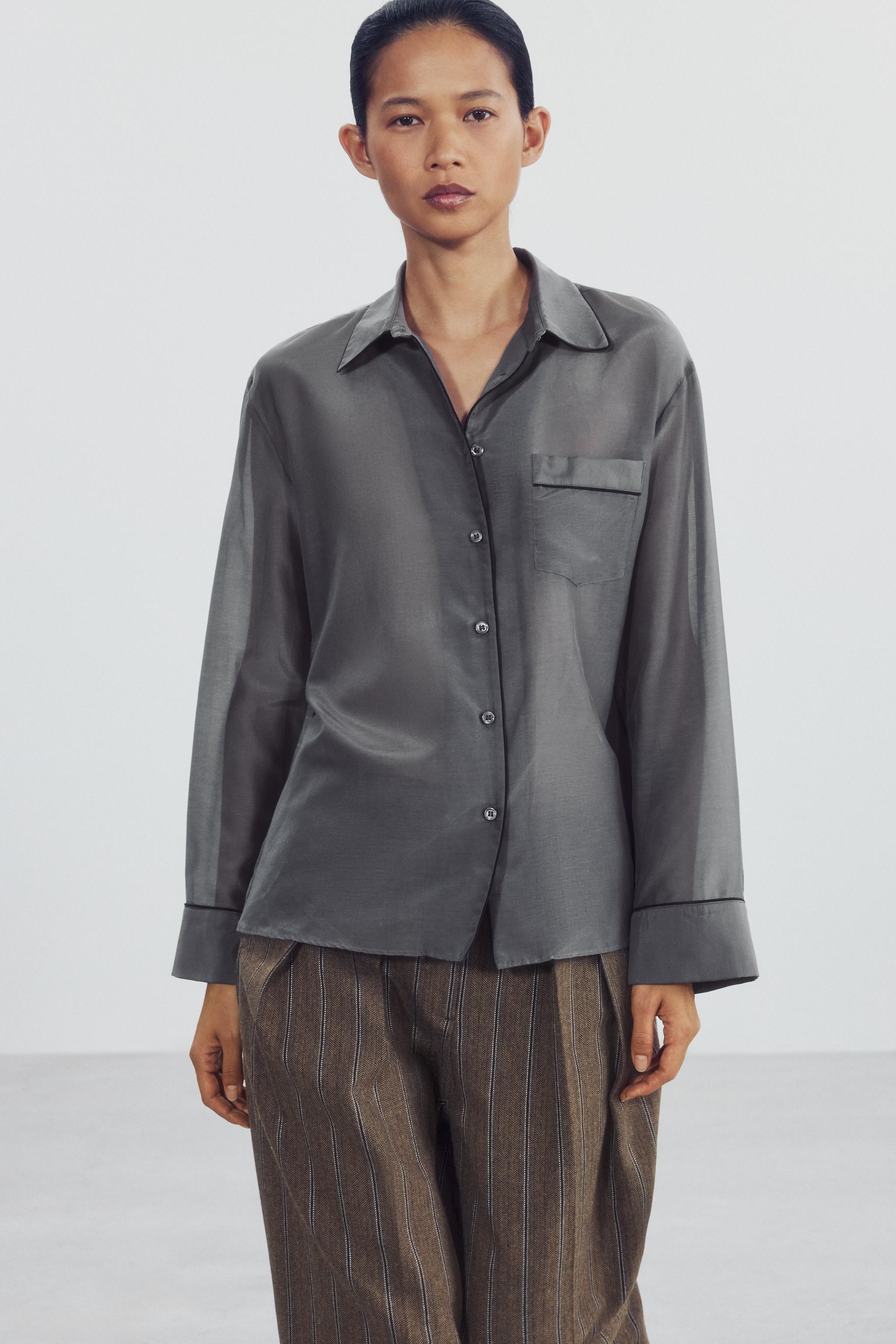 CHEMISE CONTRASTE AVEC SOIE ZW COLLECTION