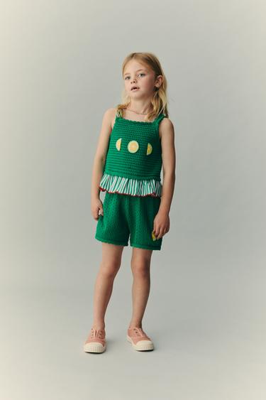 ВЯЗАНЫЙ ТОП КРОШЕ CASA LAWA X ZARA KIDS — ЗЕЛЕНЫЙ от Zara