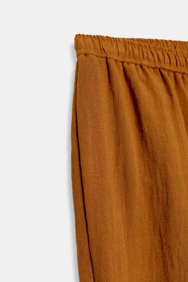 PANTALON BOUFFANT À TAILLE ÉLASTIQUE - Curry de Zara - Image 8