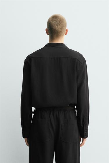 FLOWING RELAXED FIT SHIRT - Black by Zara - Image 2