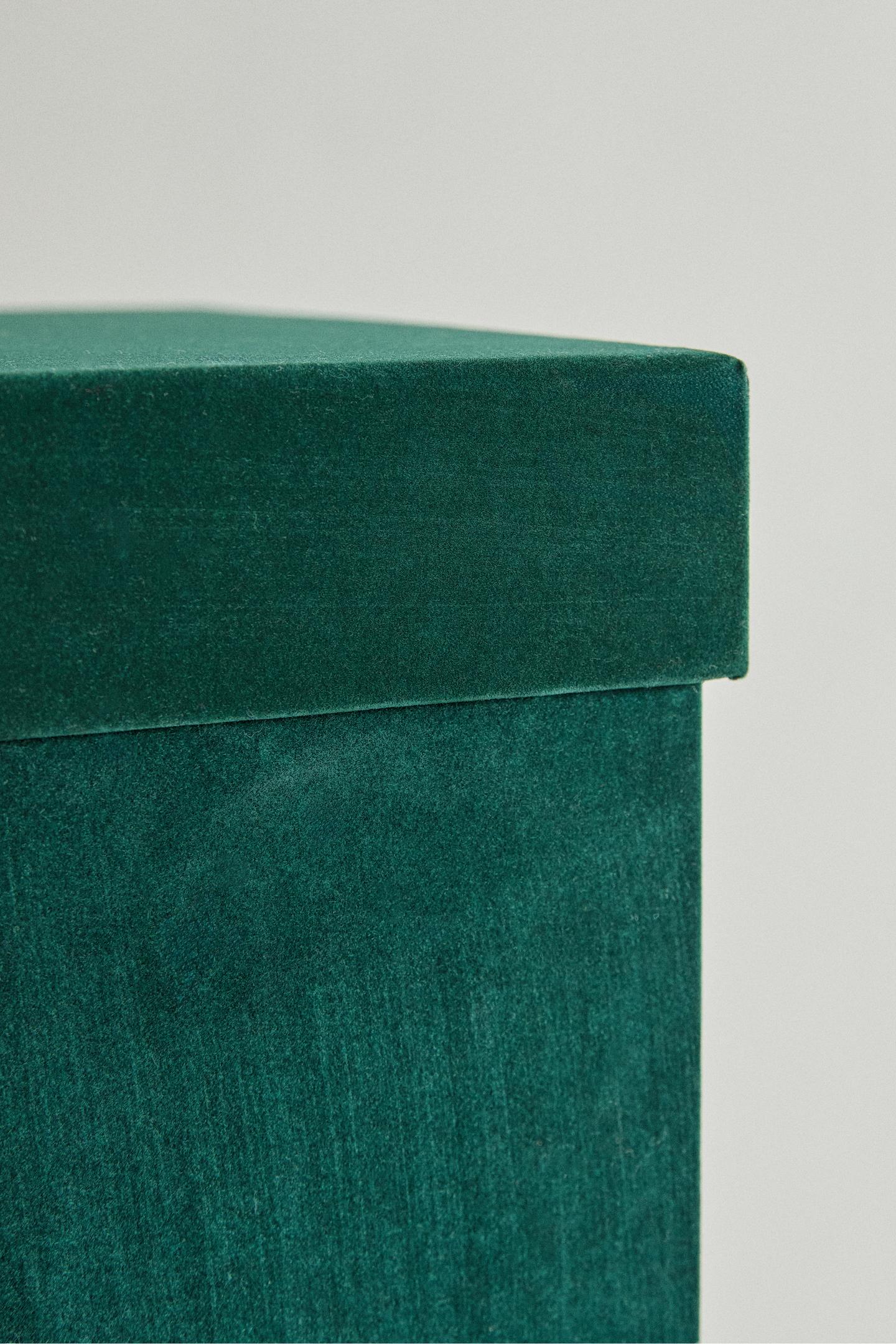 Zara Square Velvet Christmas Box, цвет: Зелёный — фото 3