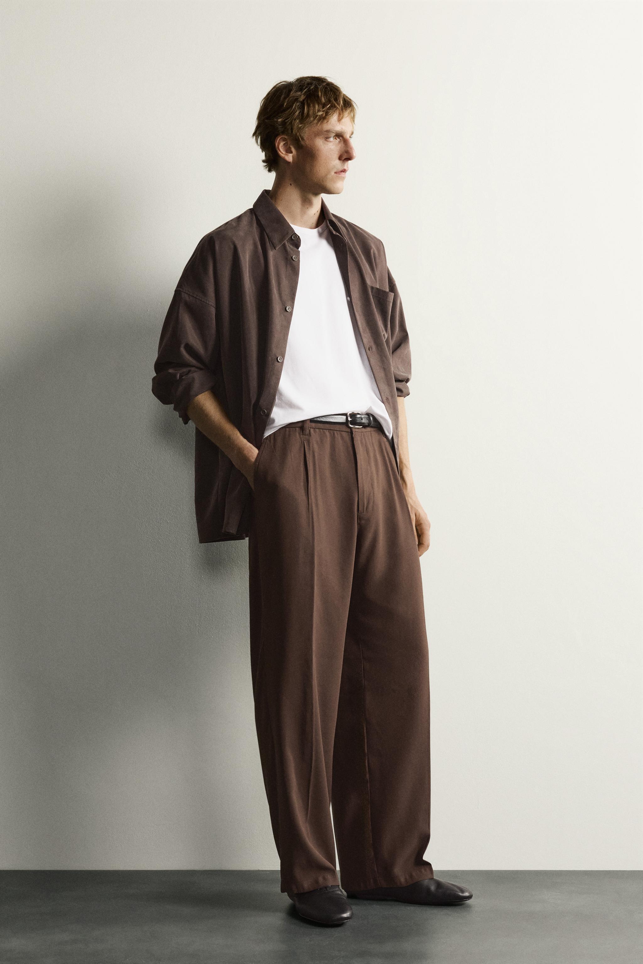 PANTALON FLUIDE COUPE DÉCONTRACTÉE À PLIS