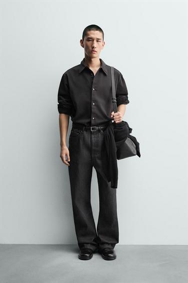 COLOURED DENIM SHIRT - Brown by Zara