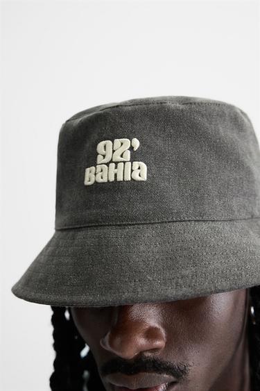 CHAPEAU BOB BRODÉ CONTRASTE - Noir de Zara - Image 3
