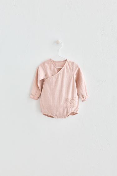 PELELE PUNTILLA BORDADOS - Rosa empolvado de Zara