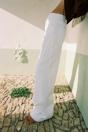 Z1975 WIDE-LEG MID-WAIST JEANS WITH SIDE SEAMS - White by Zara