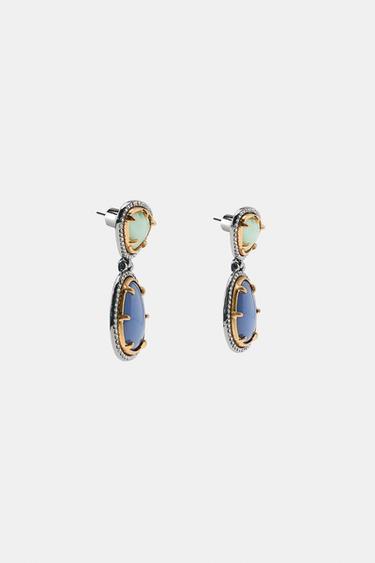 SHIMMER STONE EARRINGS - Anthracite grey by Zara - Image 2