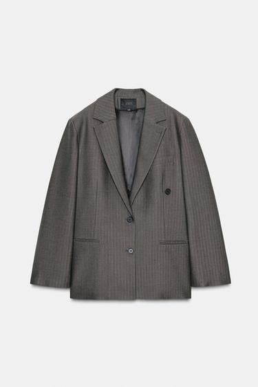 Zara OVERSIZED MULTI-POSITION BUTTON BLAZER - Mid khaki