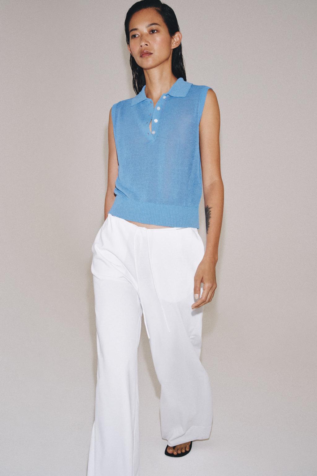 SLEEVELESS KNIT POLO