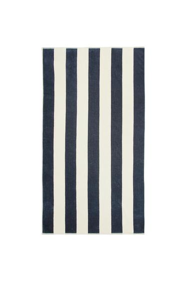 STRIPED BEACH TOWEL - navy by Zara